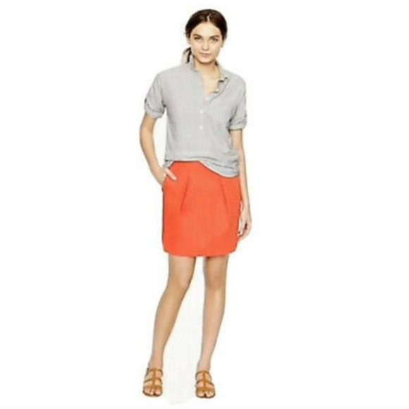 J. Crew Mini Flare Skirt Coral Orange Size 6 - Picture 3 of 11